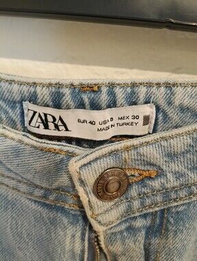 ZARA Light Blue Denim Jeans with Branded Button